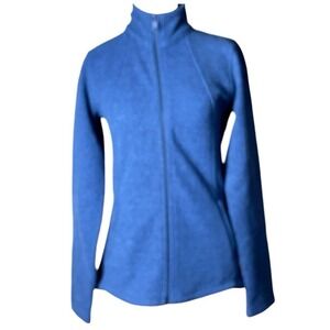 Athleta Stroll Fleece Jacket Womens Blue Full Zip Fitted Size XS
